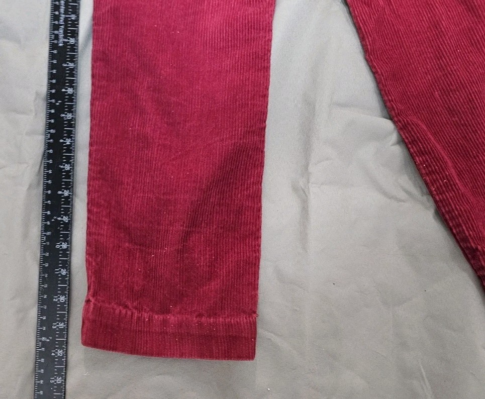 Calvin Klein Juniors Corduroy Pants Burgandy High Waist Straight Leg Sz10 1990s