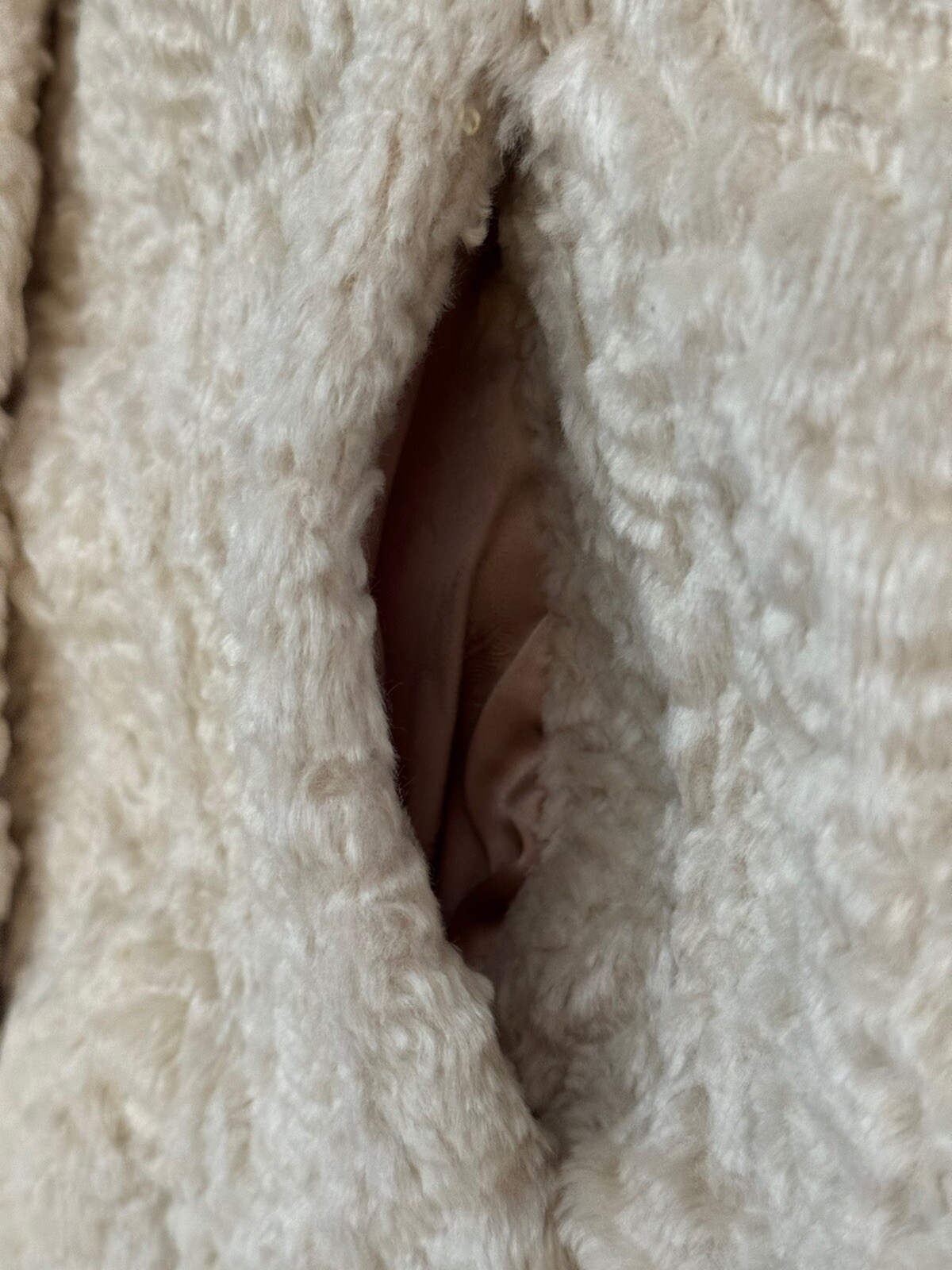 Vtg 1960’s Russel Taylor Textured Fur Button-Up Tan Lined Coat Women’s S/M