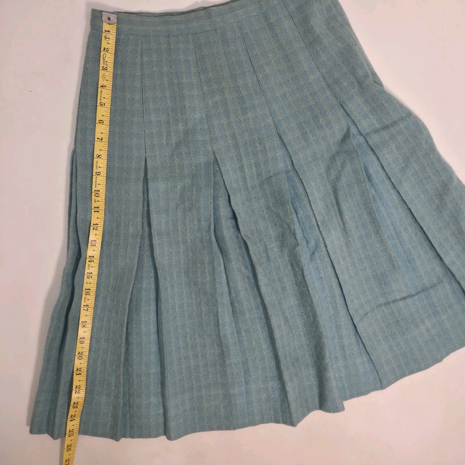 True Vintage Mid Century Joyce Of Chicago Silk Wool Plaid Skirt Heritage 14 Blue