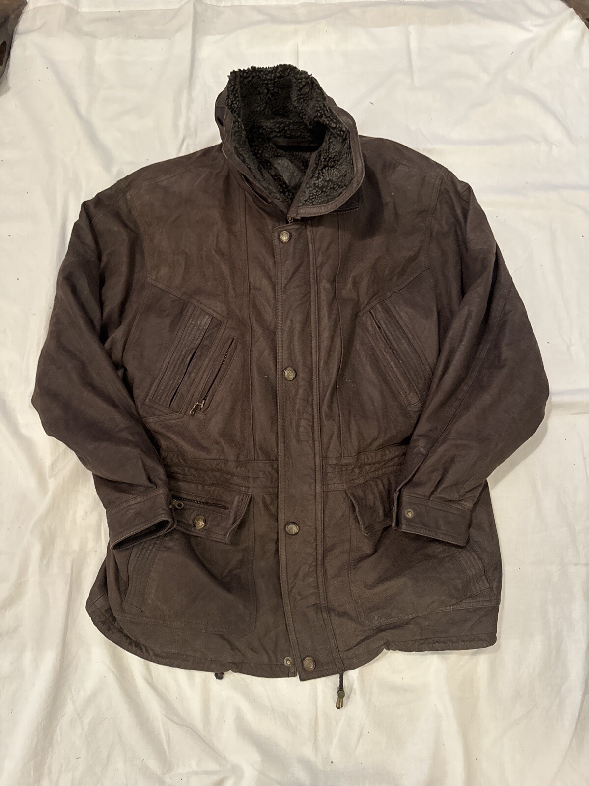 Vintage Italian Leather Coat Womans Lined See Pics For Measurements
