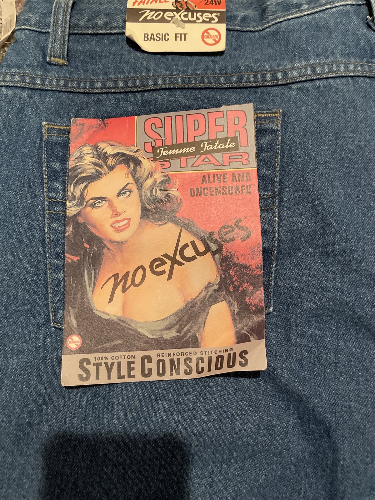 VTG 80s 90s No Excuses Femme Fatale Womens 38/24 Denim Jean Shorts NWT DEADSTOCK