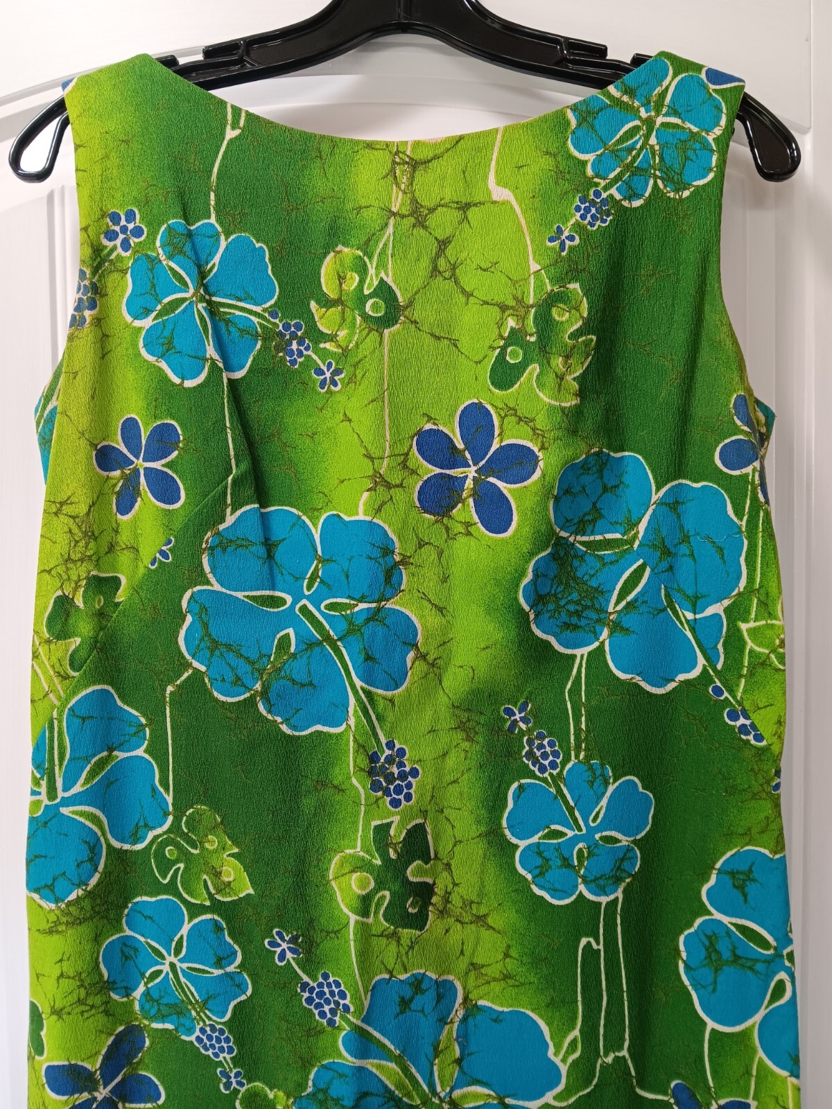 Vtg 70s Royal Hawaiian Dress Sz 12 100% Cotton Barkcloth Floral Tiki Pin-Up
