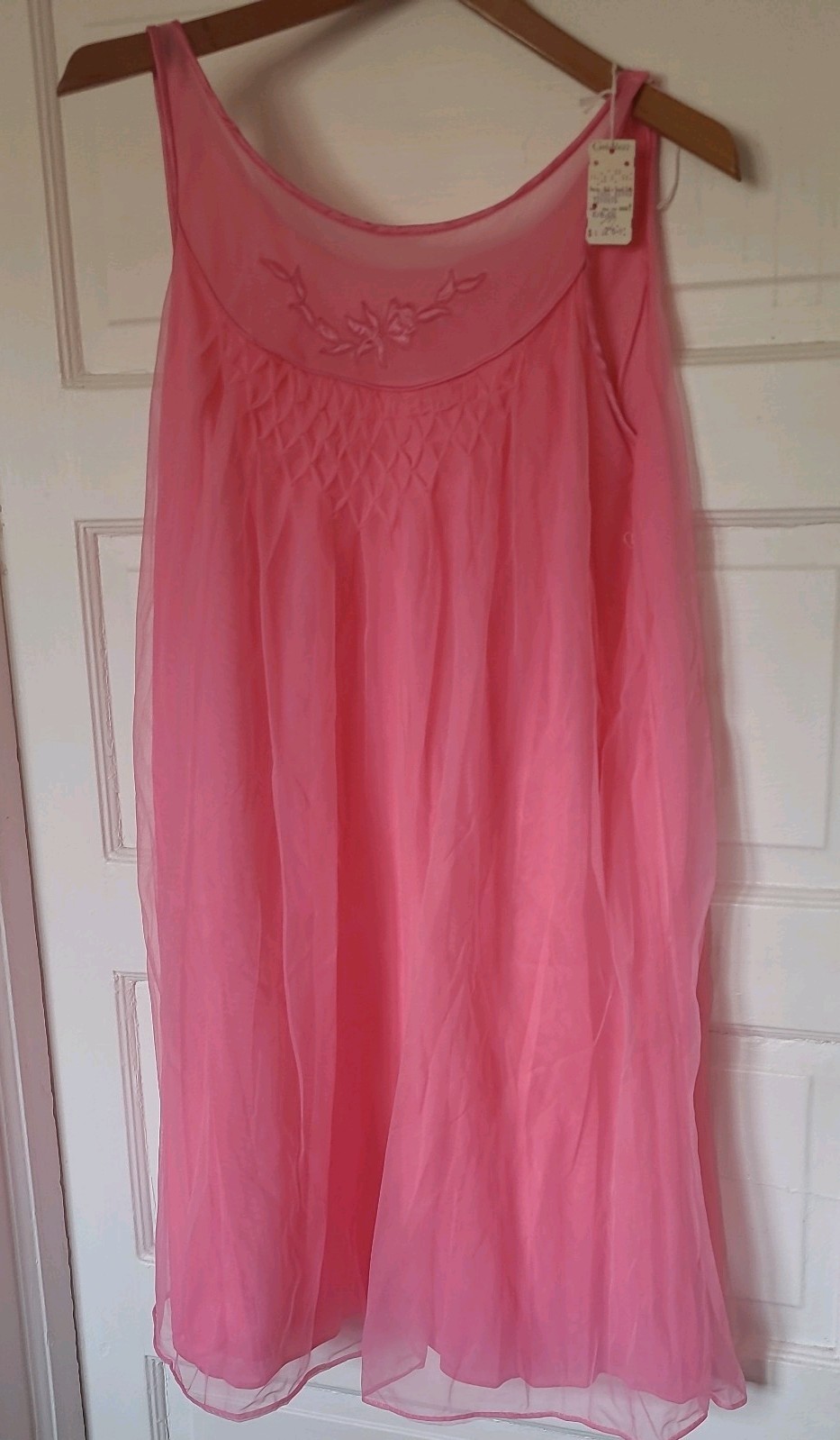 Vintage Pink Movie Star Nightgown 100% nylon tricot NWT NEVER WORN washed