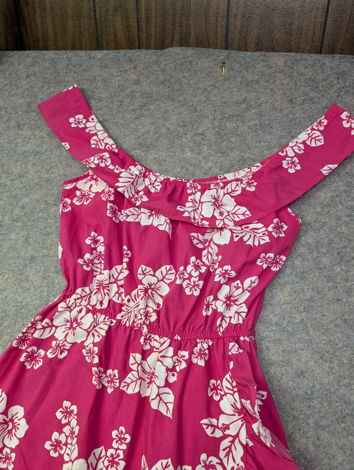 Vintage Kole Kole Hawaiian Floral Dress Pink/White Vacation Beach Luau Size 11