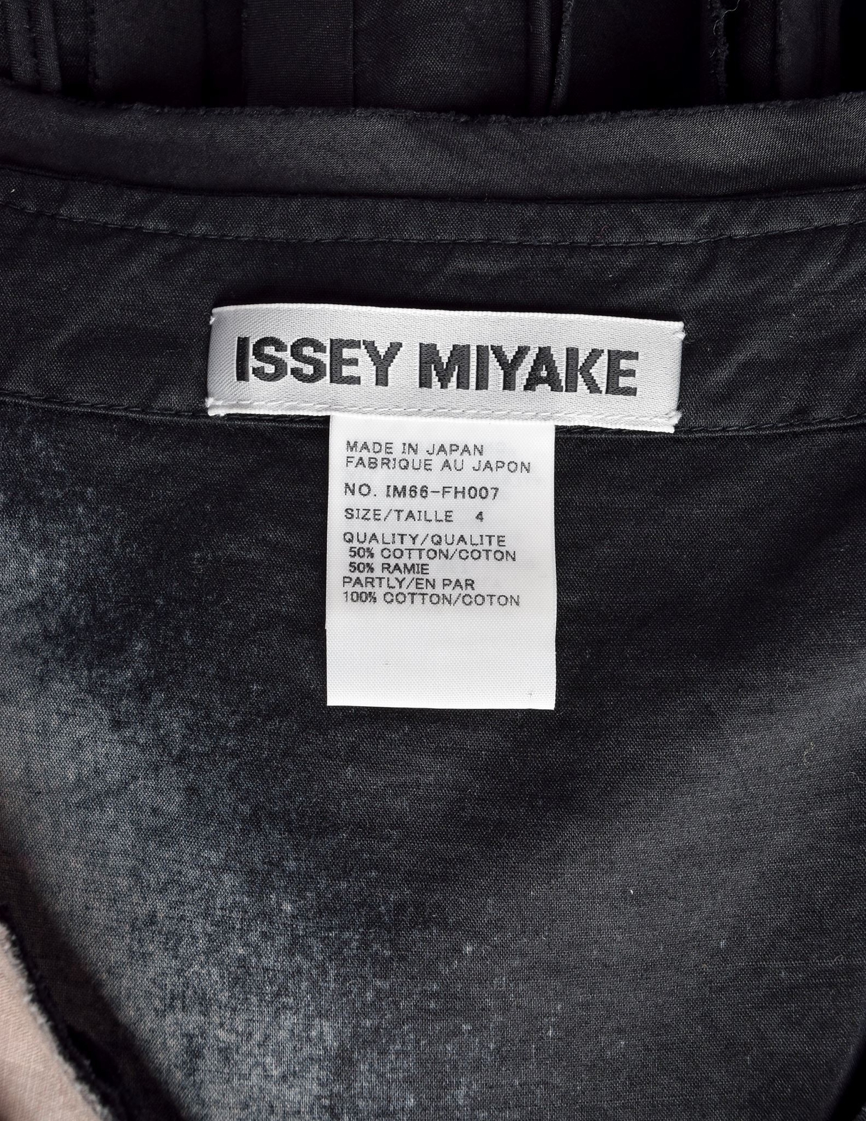 Issey Miyake Vintage SS 2006 Black Sand Distressed Overdyed Gathered Pleated Dre