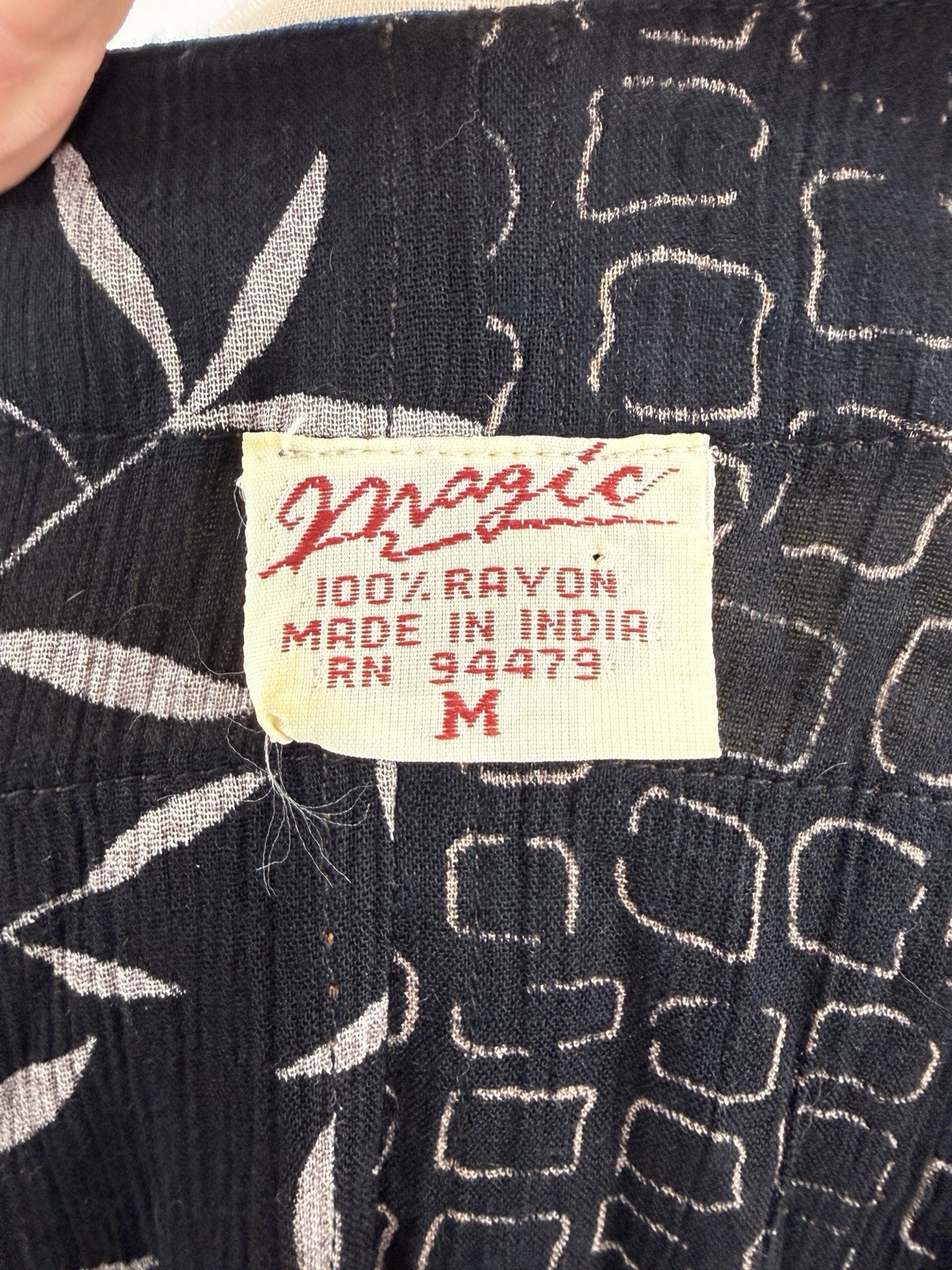VTG Magic Brand Rayon Dress Art to Wear Boho Artsy Earthy 90s Pockets Tie Waist