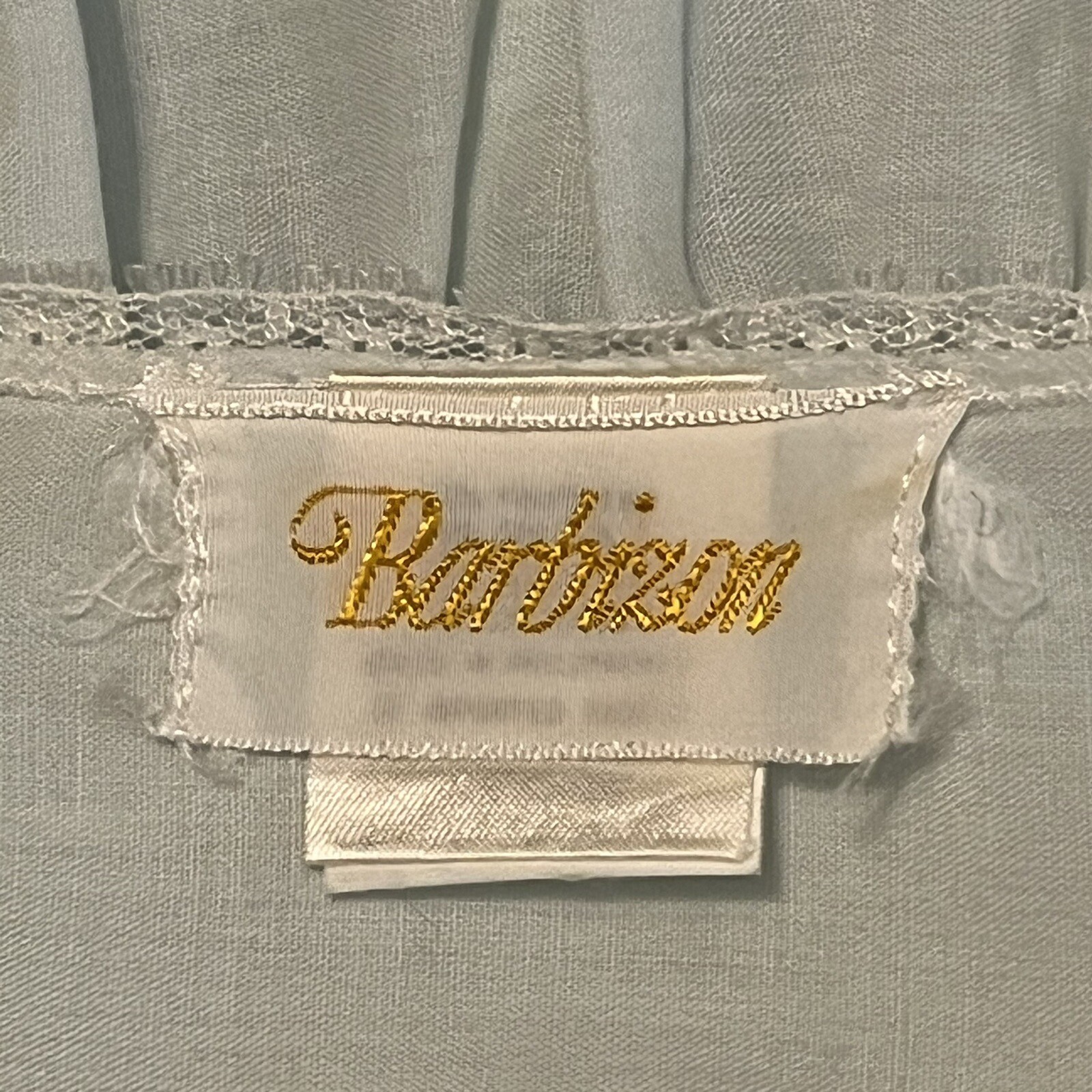 Vintage 1960s Barbizon Light Blue Nightgown w/Lace Trim & Embroidery Size Large
