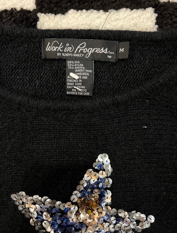 VINTAGE 80s angora Work in Progress by Gladys Bagley sweater