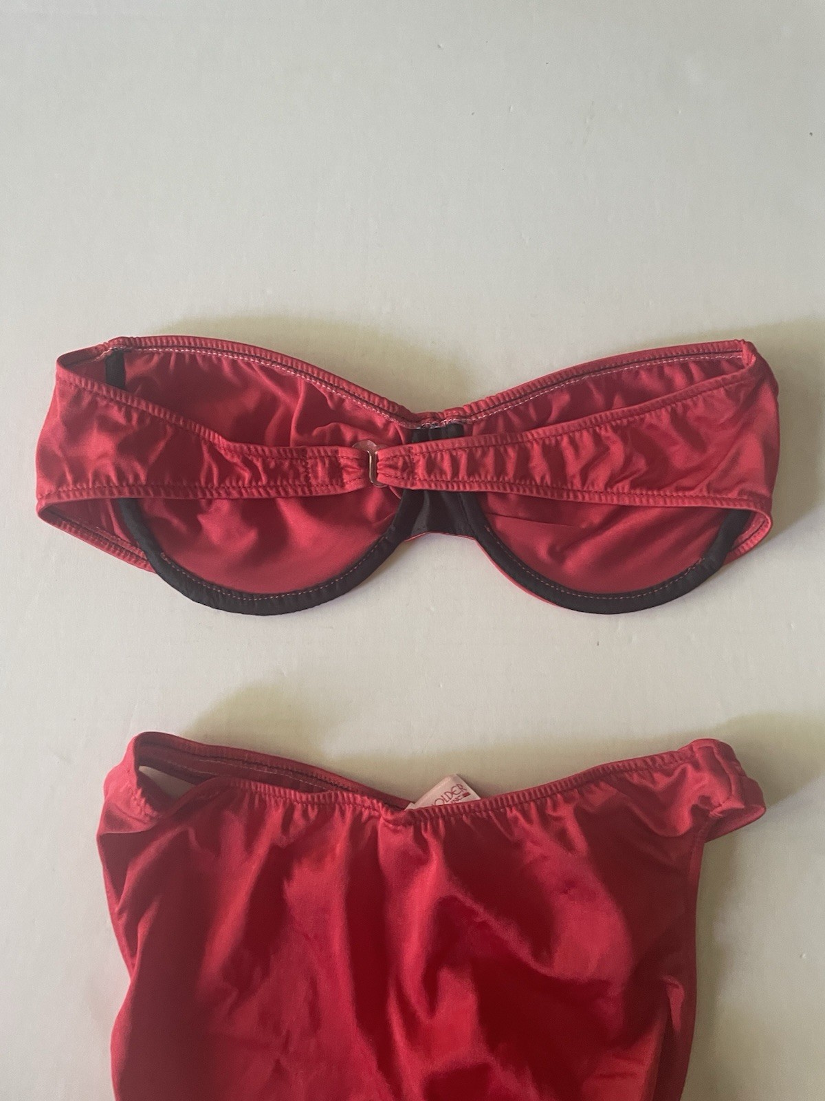 Vintage 80s 1980s Joyce Holder Bikini Swimsuit Bathing Suit Red Medium C Glossy