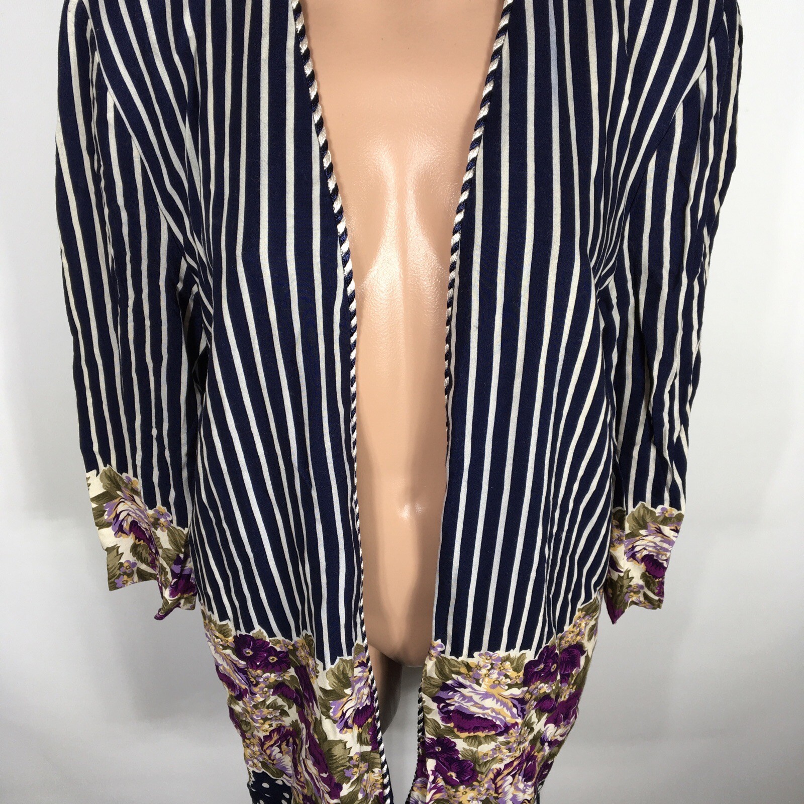 Jeffery and Dara Polka dot striped floral jacket shrug cardigan VTG 80s 11/12