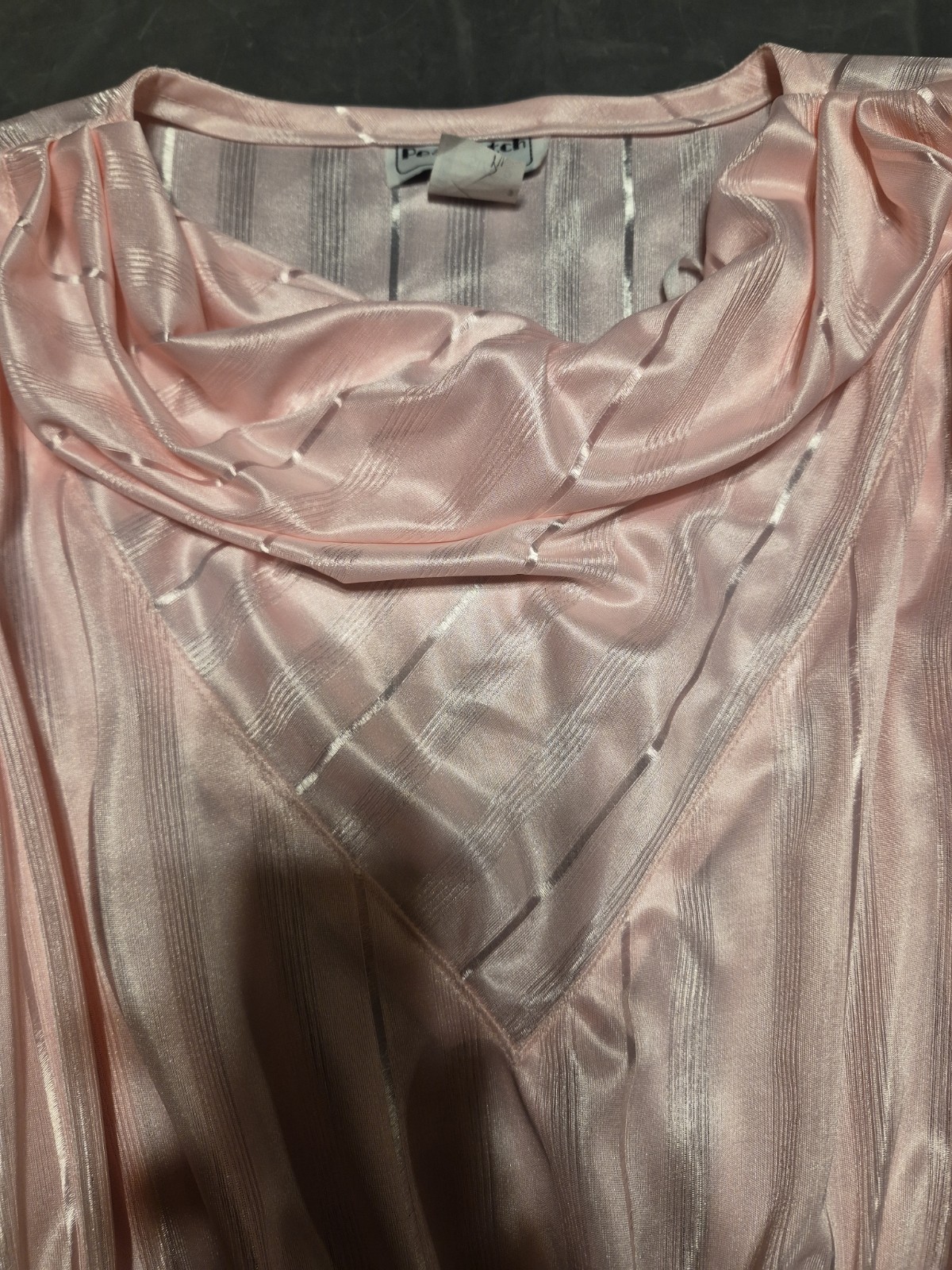 Vintage Pea Patch Women’s Peplum Size 5 Dress Pink Shimmery Stripe Preowned