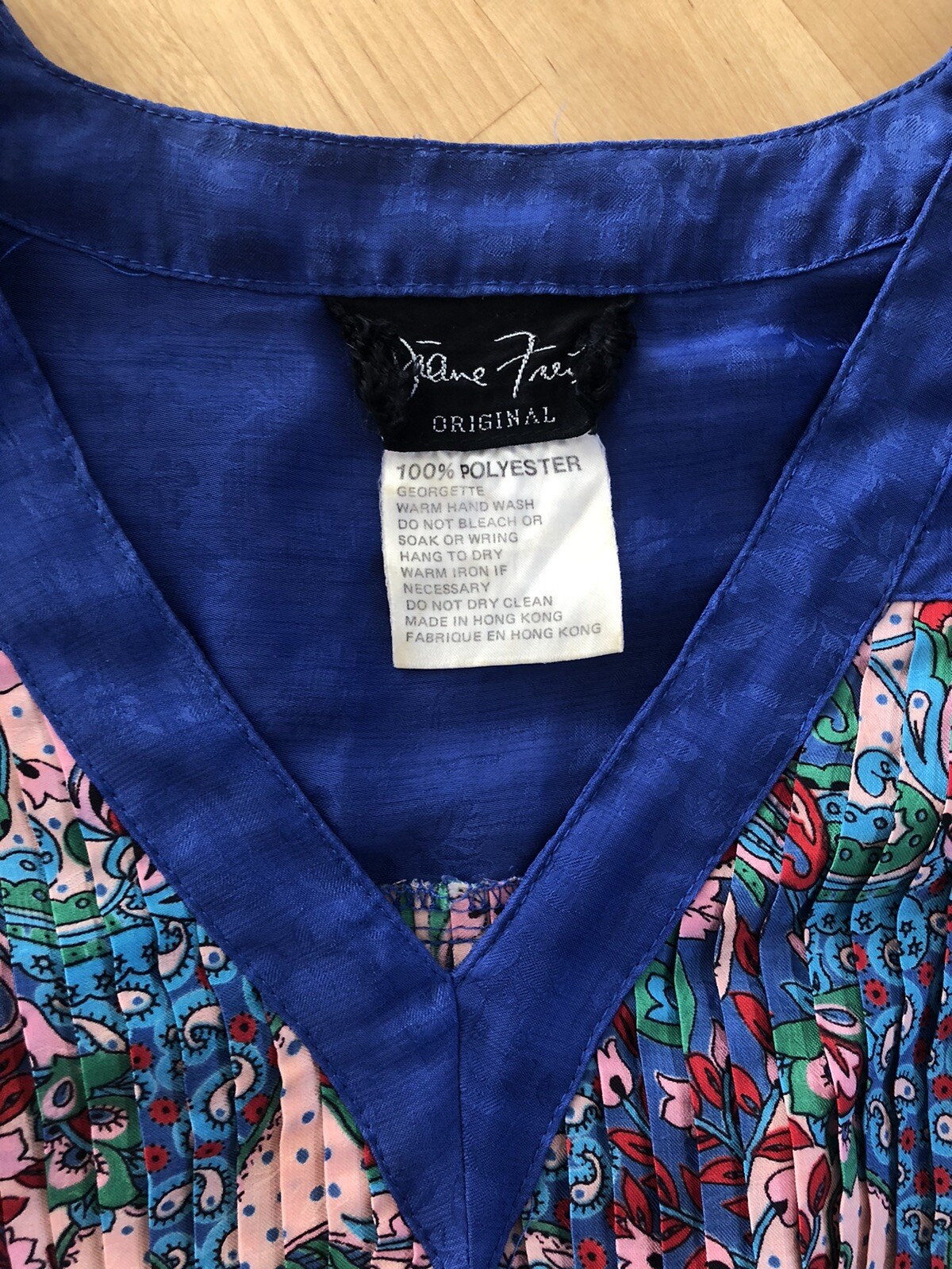Vtg 80s DIANE FREIS Georgette Tunic Dress Paisley Puff Pleated Tent Trapeze XL