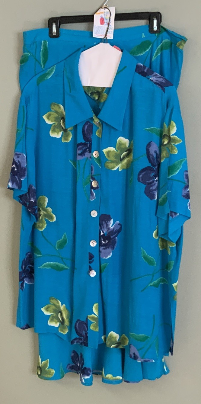 Lois Snyder by Dani Max Woman Skirt And Blouse Set Size 20 Rayon Vintage