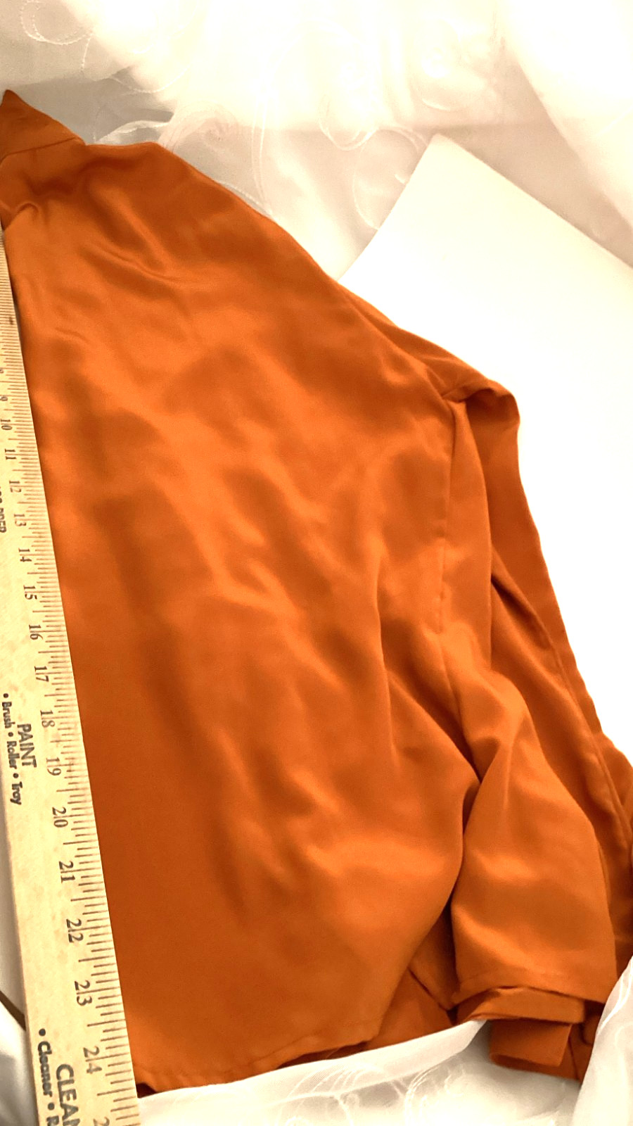 Vintage Pierre Cardin Rust Orange Satin Blouse Designer Retro Glam Button Top