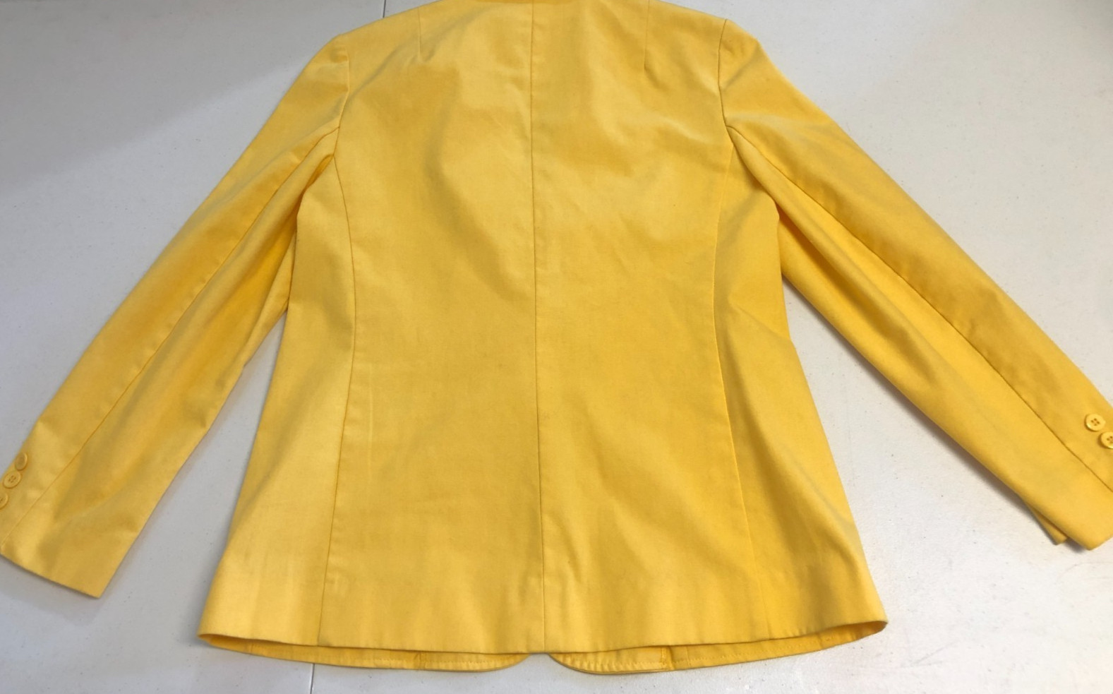 vtg 1970s Country Suburbans 2 pc Skirt Suit 12/14 Yellow Twill Kick Pleats USA