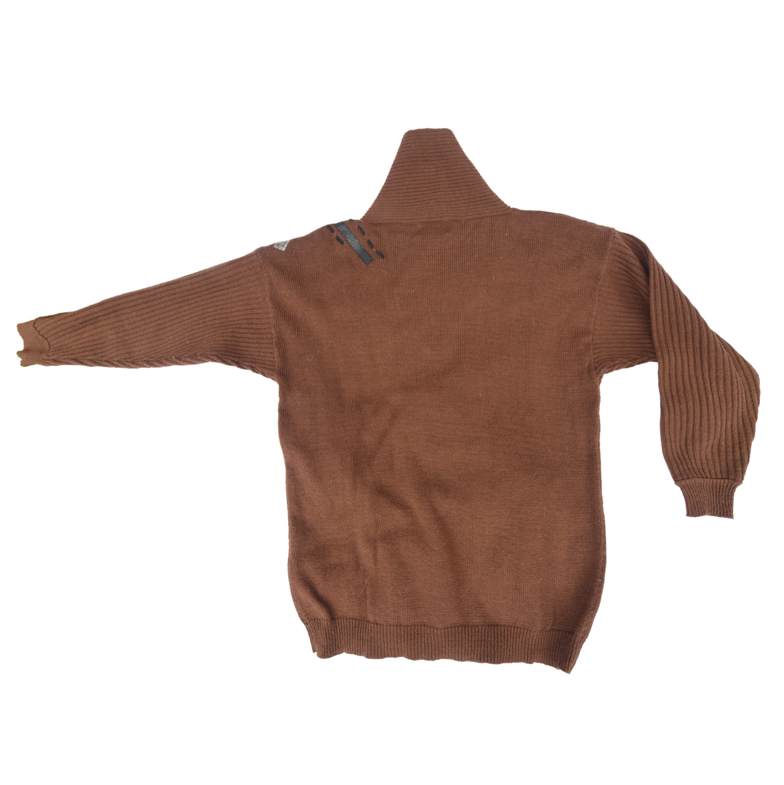 Vintage 80s Moonglow Knits Sweater Skirt Set M Brown Embellished Studs Wool Blen