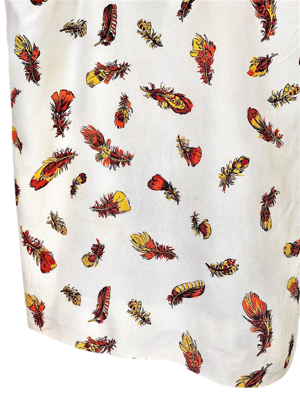 Vintage Cover Girl of Miami Feather Print Retro Sheath Dress