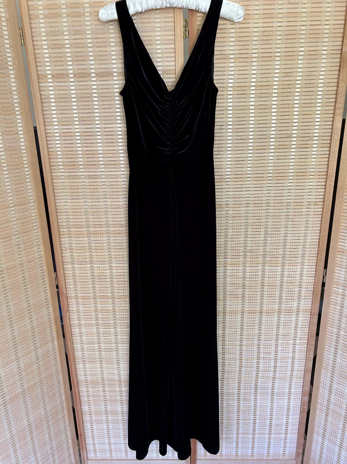 Vintage Onyx Nite Black Velvet Gown Size 6 | Rhinestone Formal Dress | Old Holly