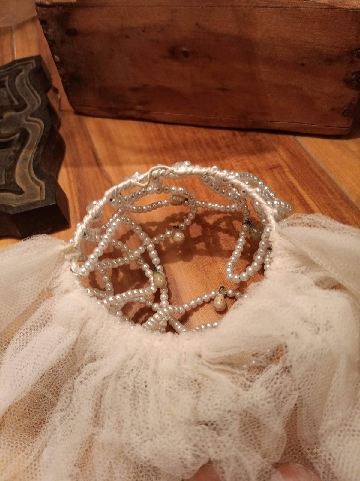 Vintage Pearl Crown Short Veil Mid 1960’s