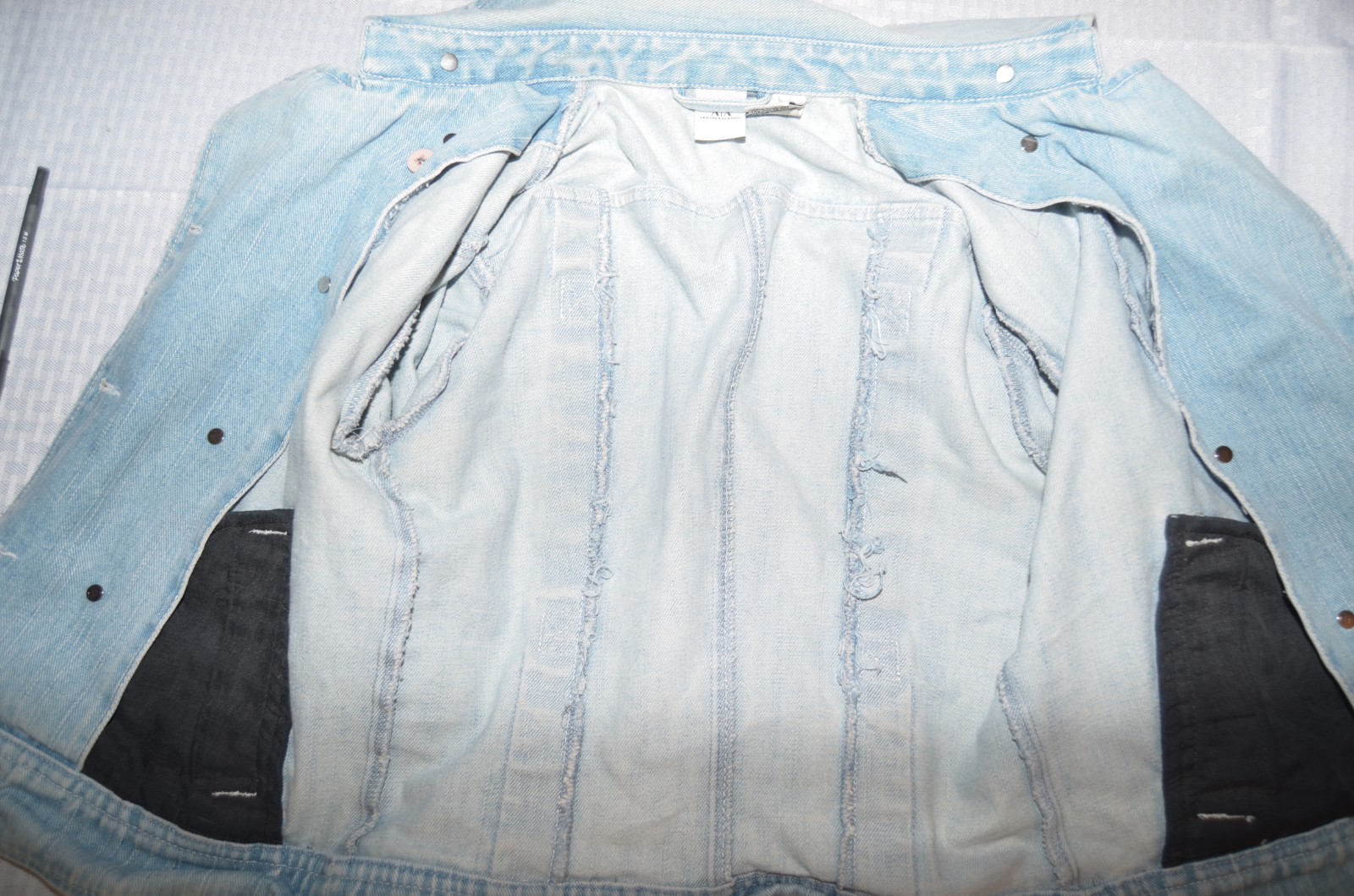 VTG Armani Exchange Stone Washed Button Down Jean Denim Jacket Womens S