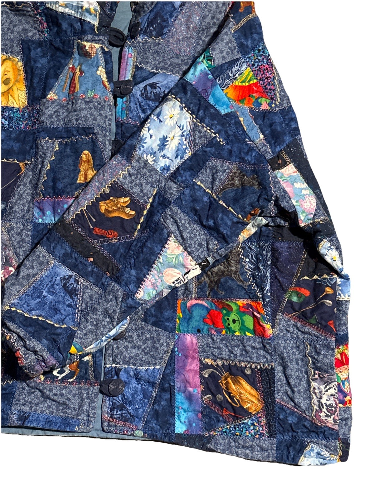 Vintage patchwork quilted coat, Bohemian/Crazy Quilt Style Pre-owned M/L? Women