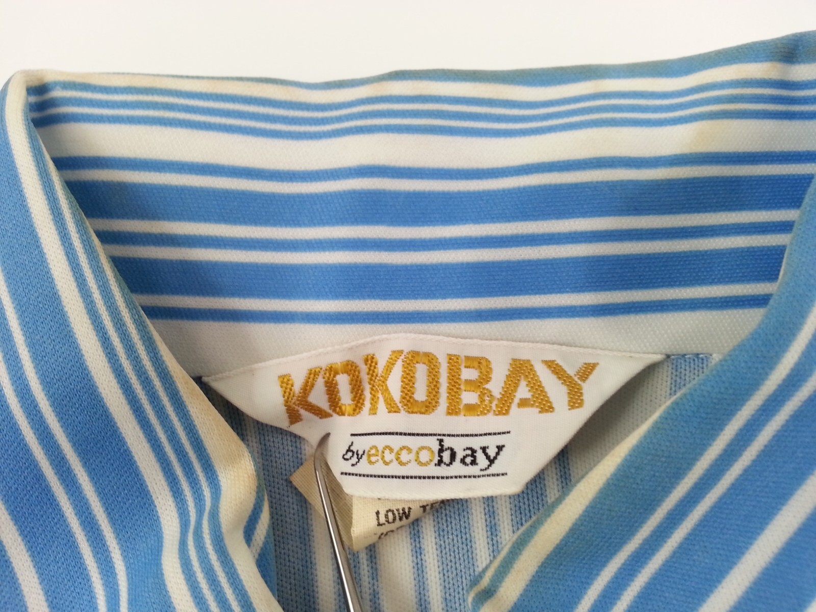 Kokobay By Eccobay Vintage Retro 1970s Sz 11-12 Juniors Ladies Button Down Blue