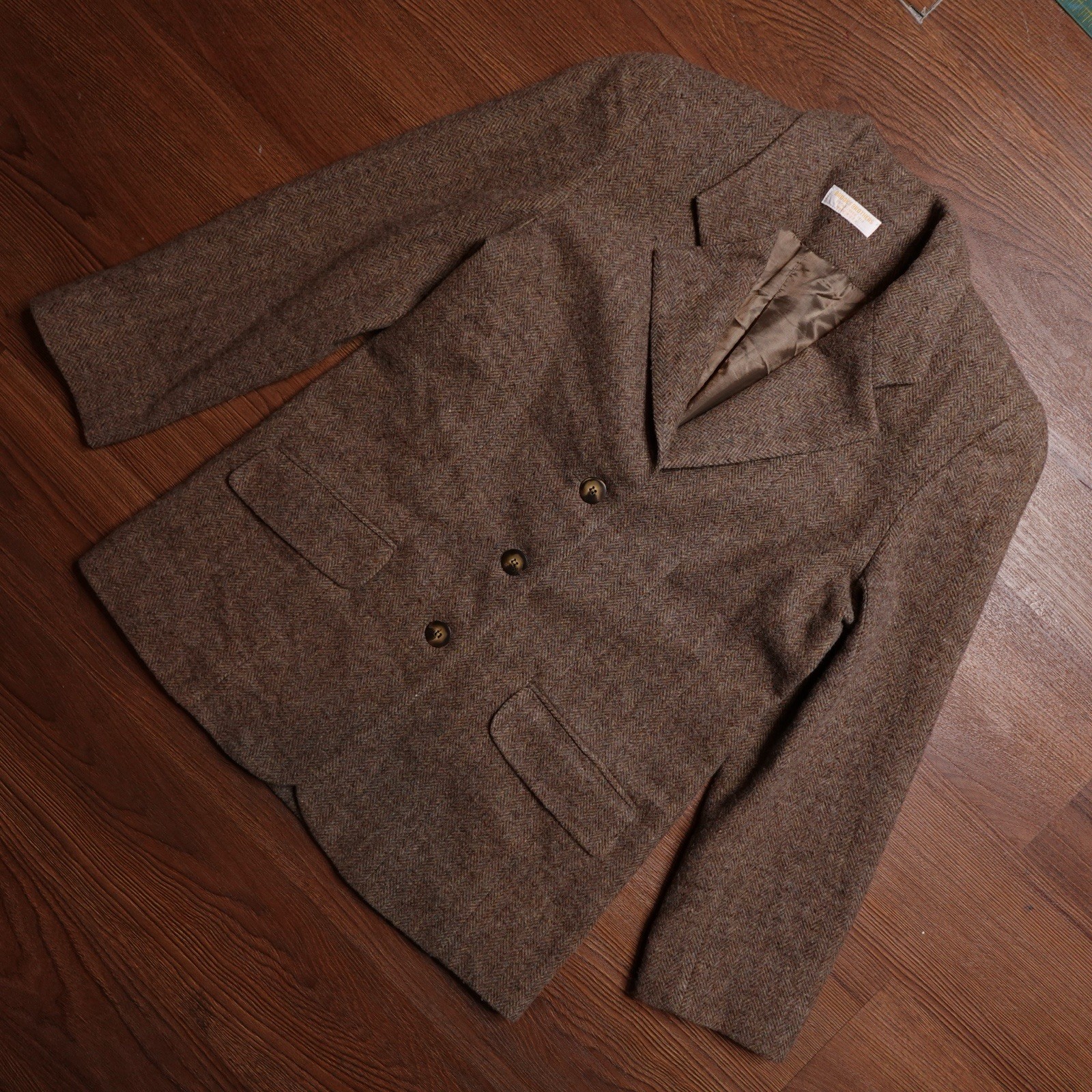 Vintage Brooks Brothers Wool Tweed Herringbone Blazer Sport Coat Sz 10 USA Made