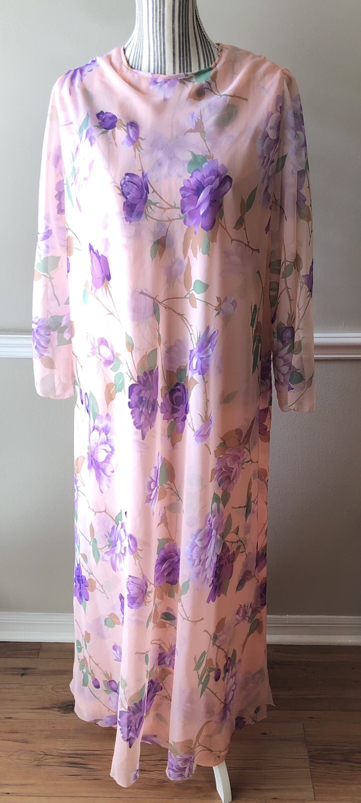 Vintage DON LUIS DE ESPANA Long Maxi Dress Shawl BOHO CHIC Spain SZ 18 L XL VTG