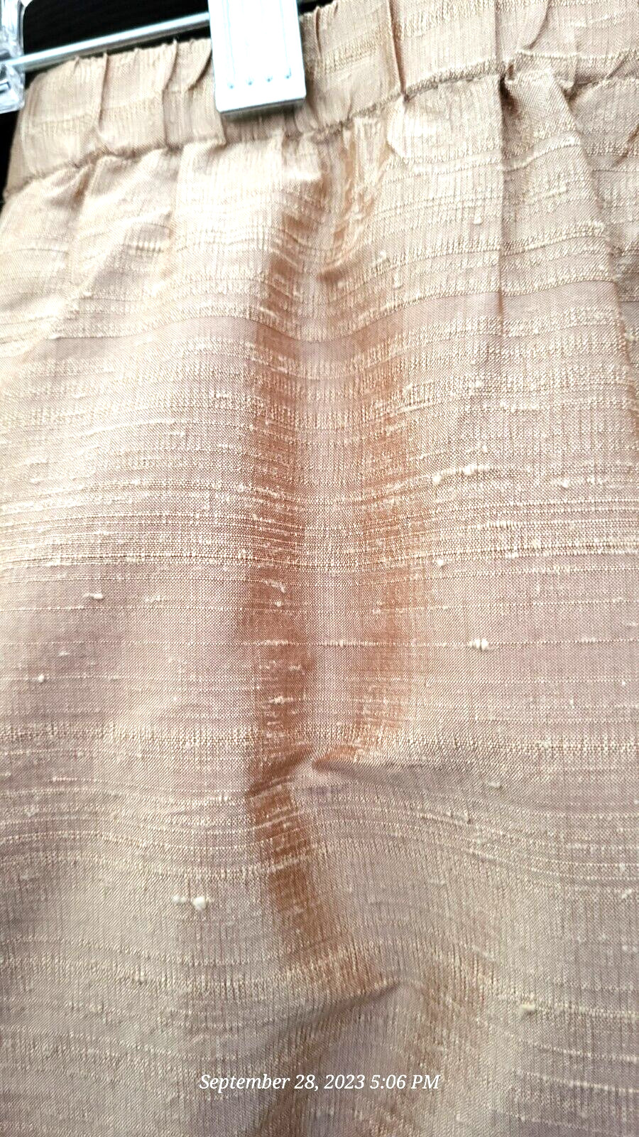 Watters & Watters Vintage Raw Silk Pale Golden Pink Long Formal Skirt Size M