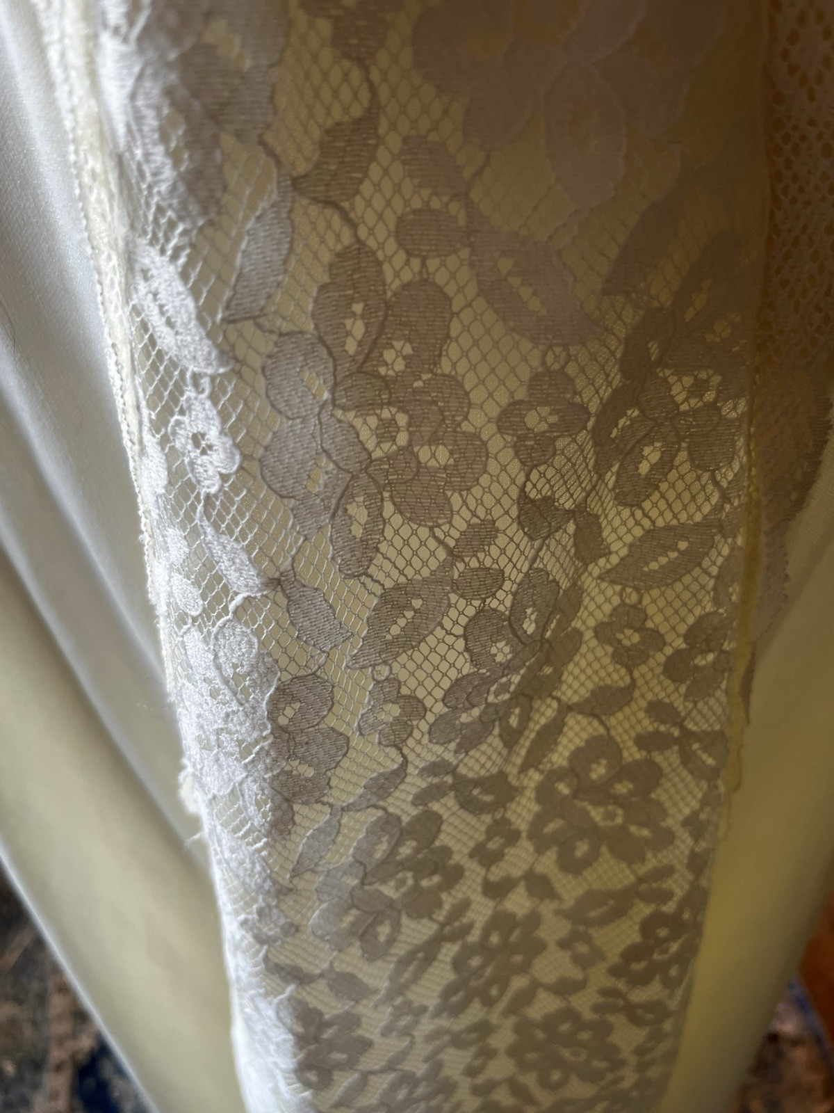 1970s Cream Prairie Style Wedding Dress