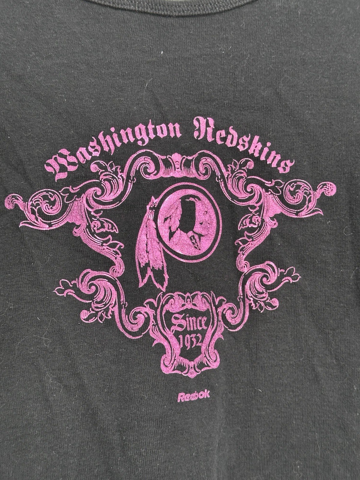 Reebok Washington Redskins Baby Tee Womens Large Pink NFL Y2K Fitted Shirt