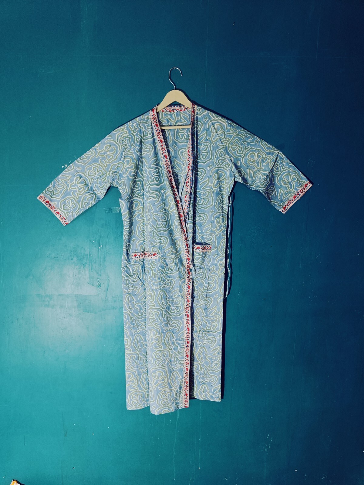 New kaftan Dress AAA Quality Fabric Hand Block Floral Print kimono bathrobes,