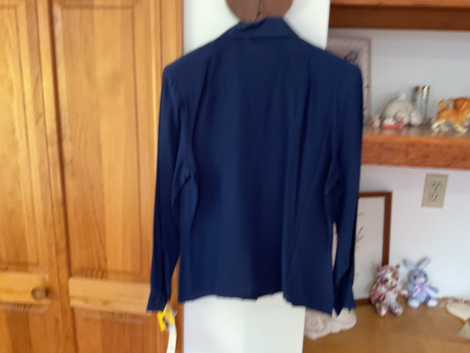 NWT Vtg 1980s SK & Company Midnight Blue 100% Silk Blouse Size 10 Posh!