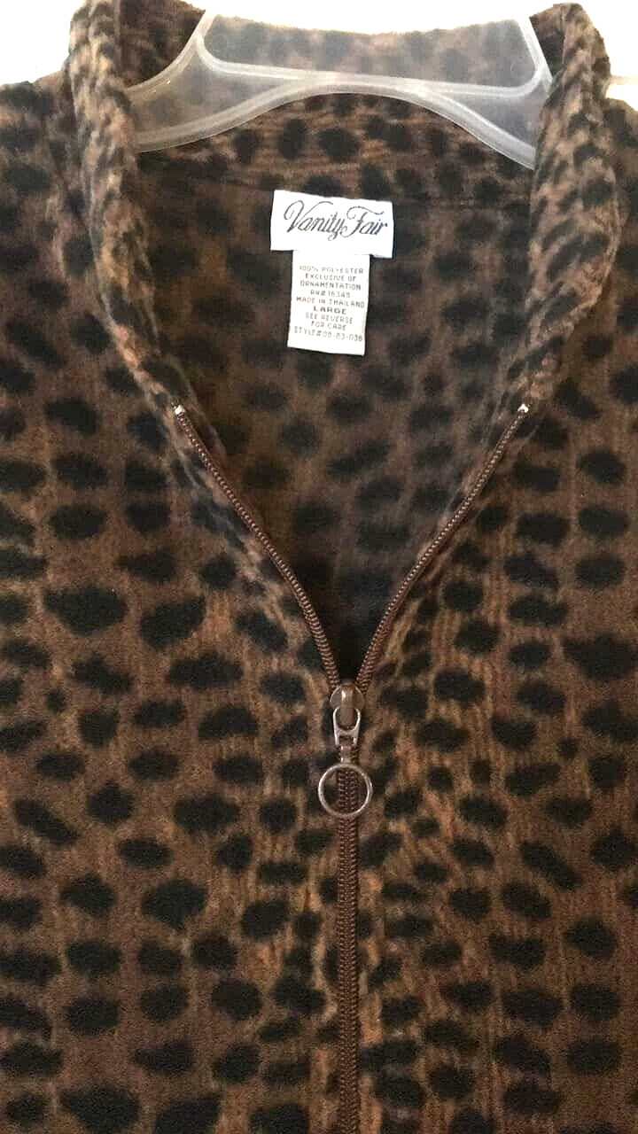 Vintage 70’s VANITY FAIR LEOPARD Zippered Gown Lounge Robe PERFECT!!
