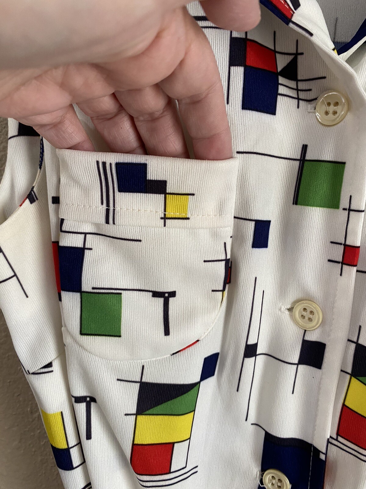 Prynts By Bleeker Street Jonathan Logan VTG 70’s Mondrian Style Print Dress Sz S
