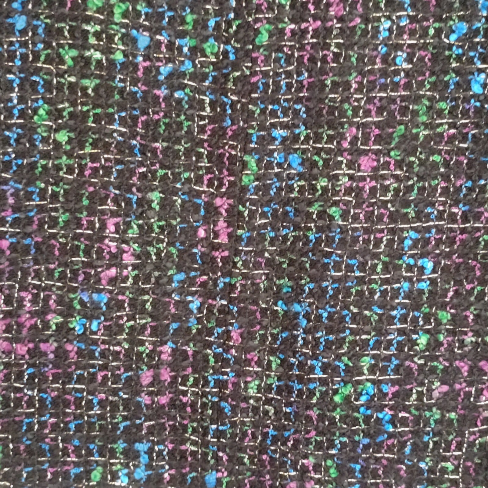 Studio Works Colorful Tweed Blazer Jacket Shoulder Pads Size 10 Black Metallic