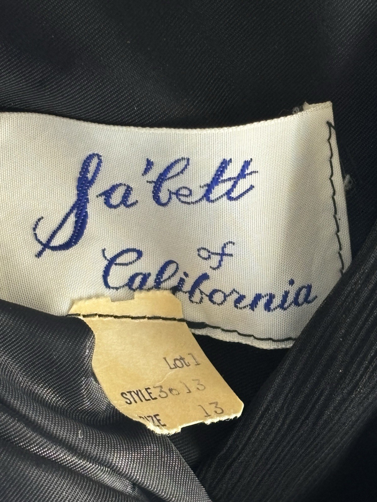 Party Dress Black Sa’Bett of California Chiffon Sequin Cocktail Lined VTG READ