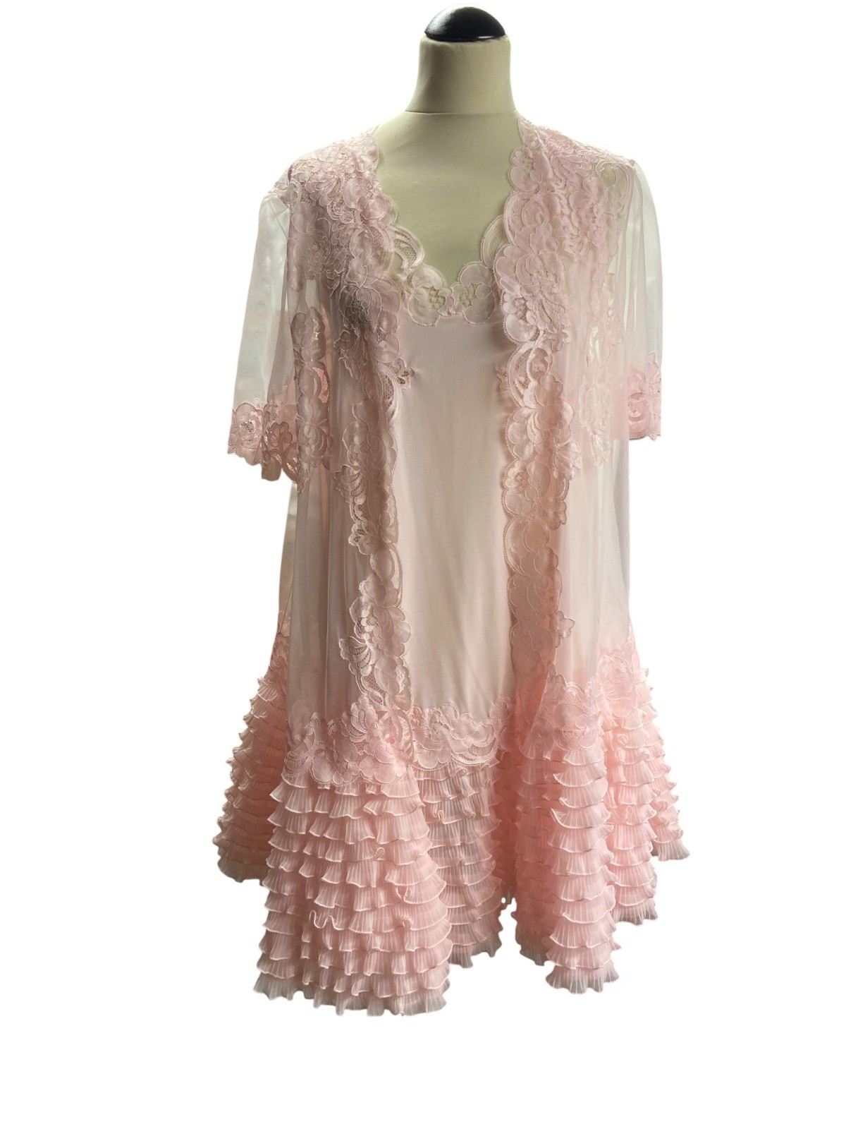 Seductive Vintage Glamour Penoir set | Sexy, Sensual set in pale pink | Size M