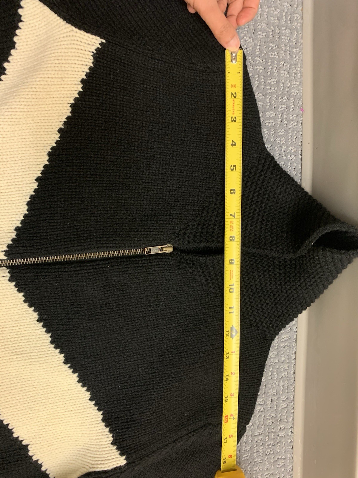Vtg Limited America Knit Lambswool Black & White Sweater Size M Made In Italy