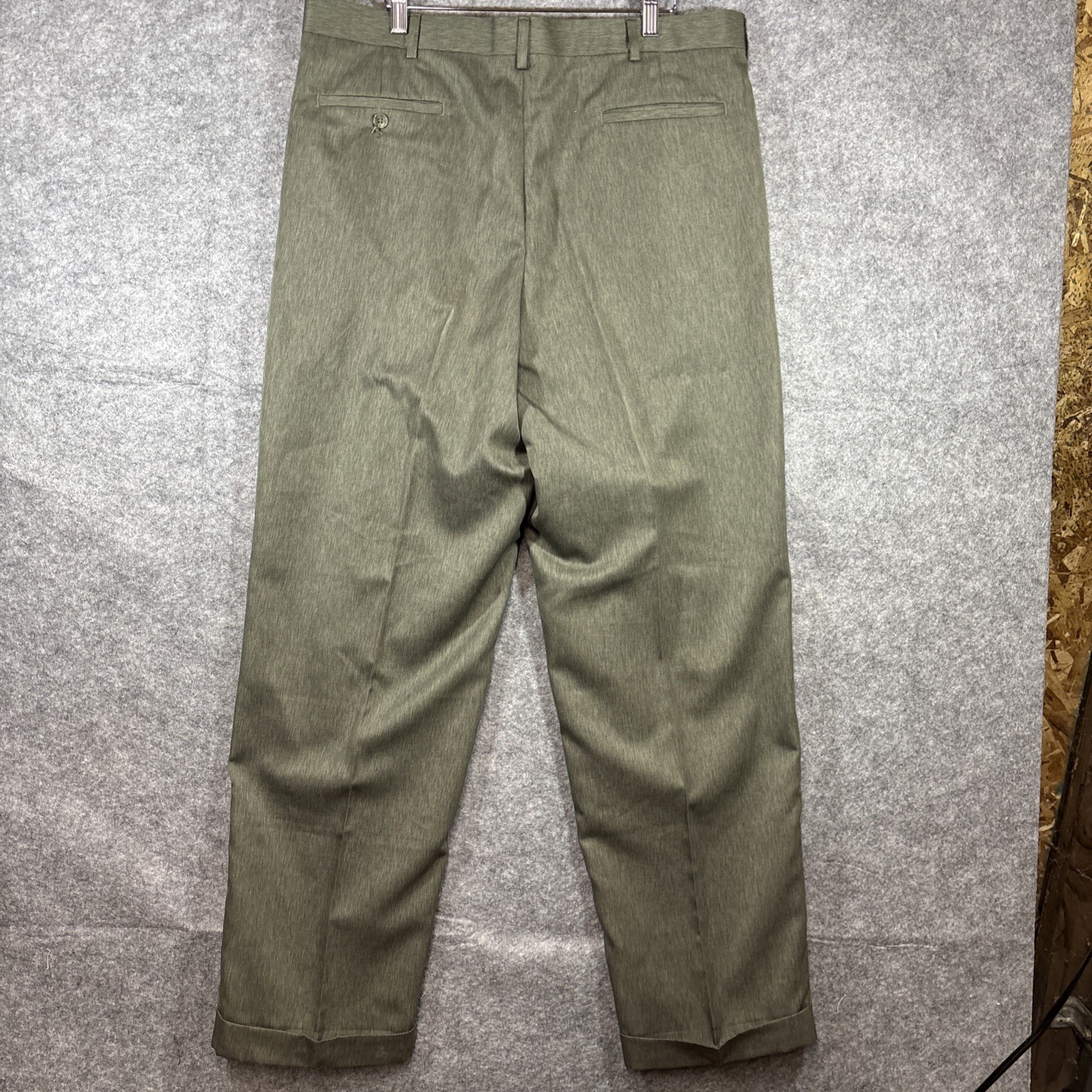 VTG 80s Farah Brown Polyester Pleated Pants 28×25 Disco Saturday Night Fever
