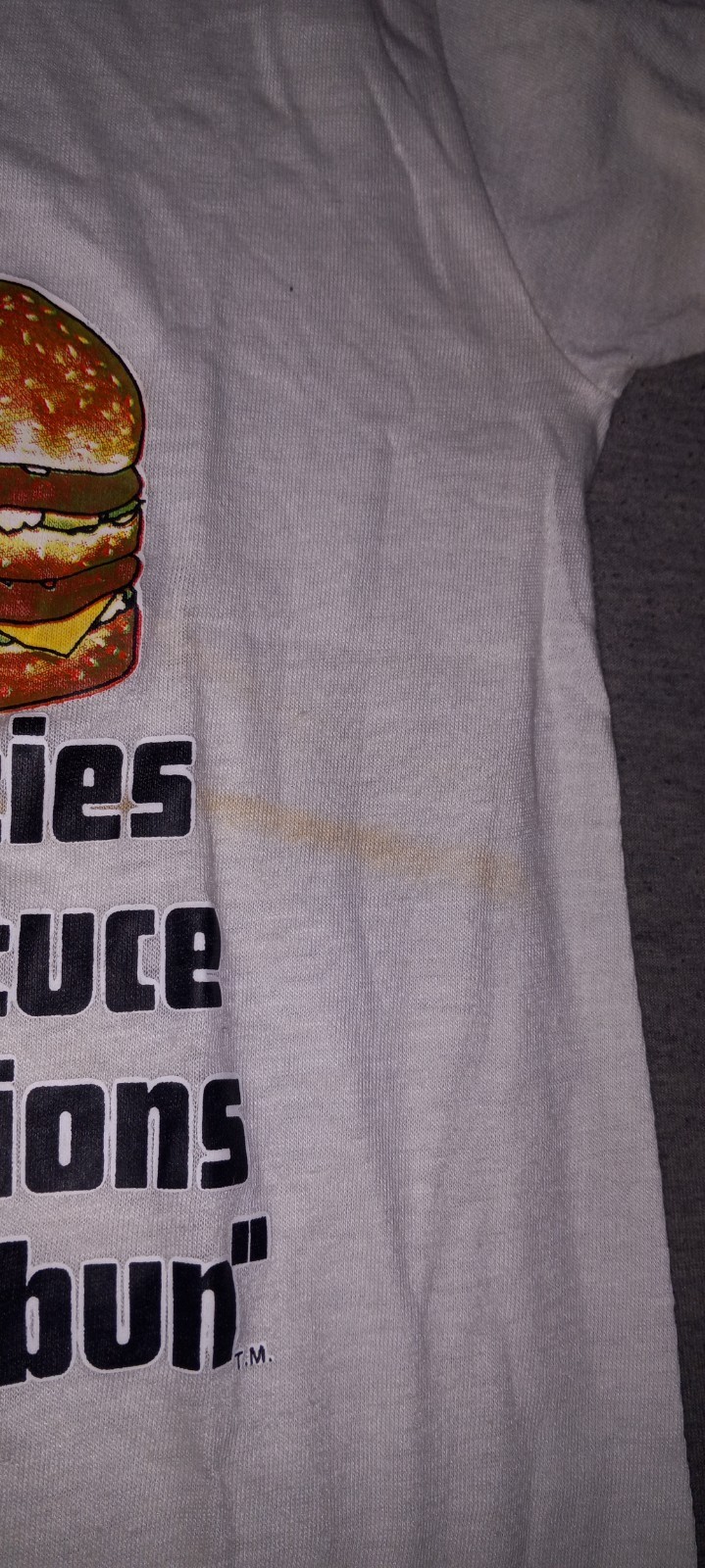 1970’s McDonald’s Big Mac Vintage White T Shirt Size (34-36) S Single Stitch