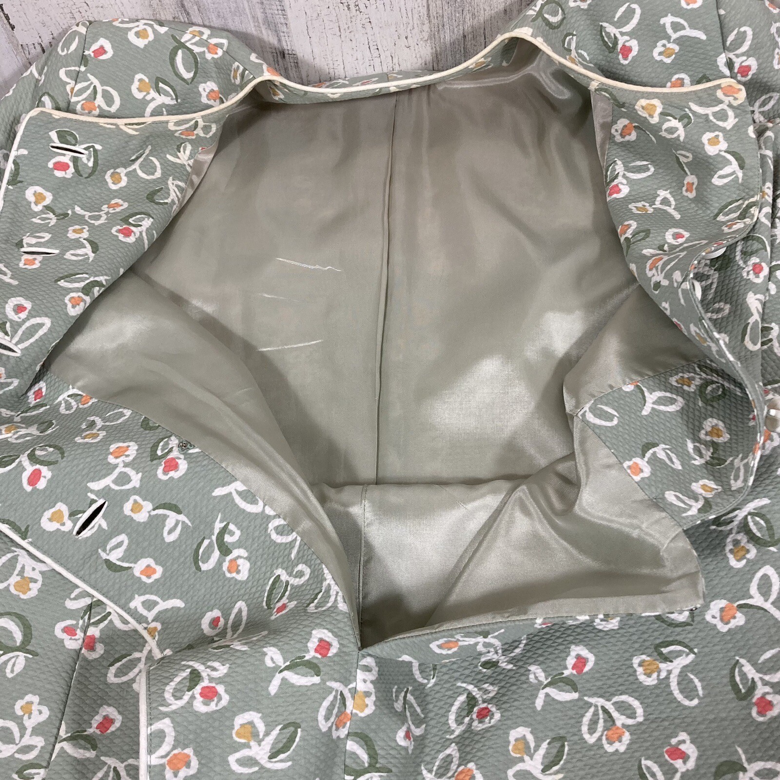 William Pearson Shift House Dress Woman XL Green Orange White Knee Length