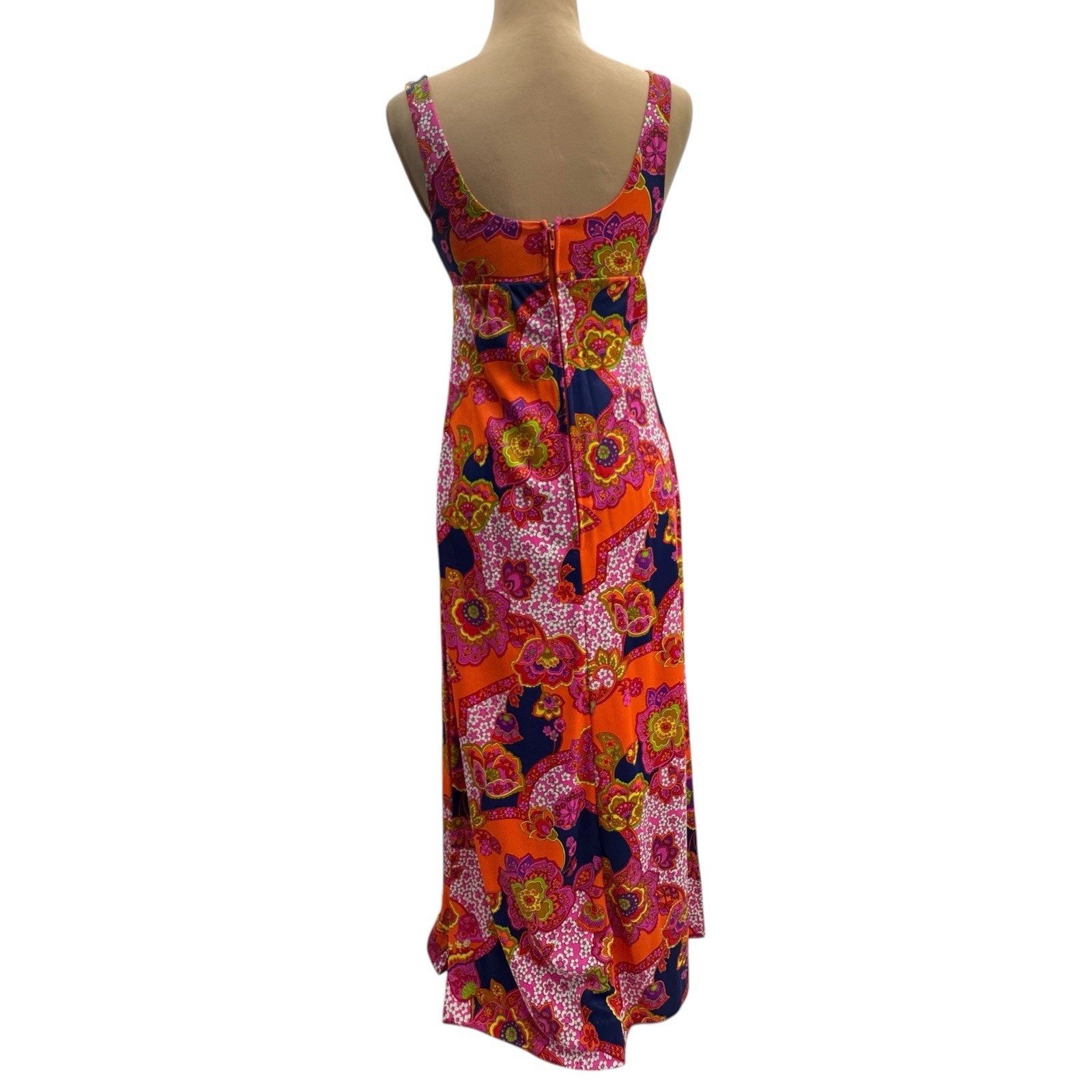 Vintage Catalina 60s Psychedelic Floral Empire Waist Maxi Dress US 4-6 Hong Kong