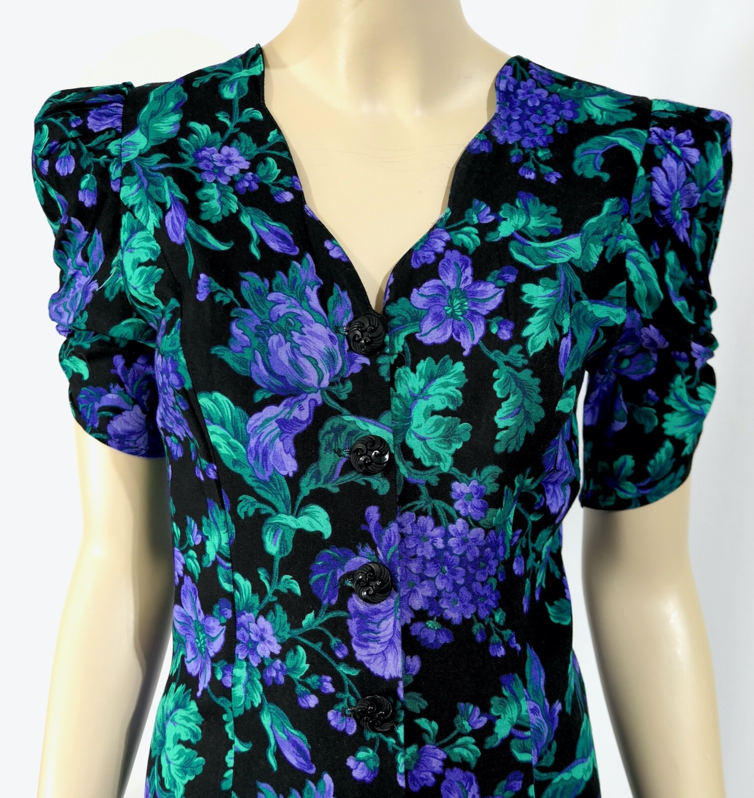 Vintage 80s All That Jazz Girl Power Rayon Wiggle Shirt Dress S/M 9/10