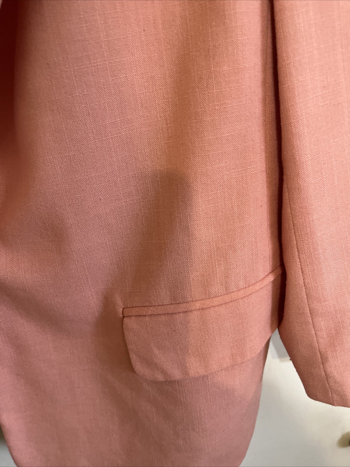 Vintage Koret Apricot Peach Lined Blazer Jacket Plus Size 18W Petite Lined