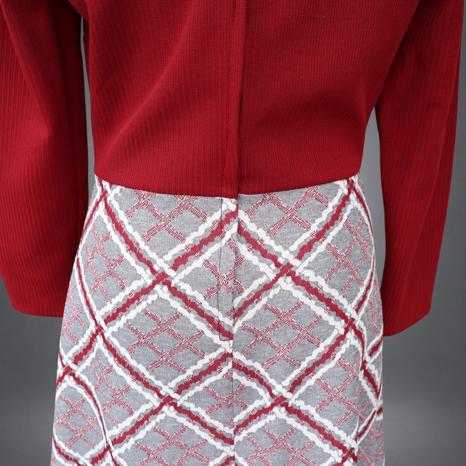 Vintage 1960s Toni Todd Red Mock Neck Plaid A-Line Dress Women’s Medium