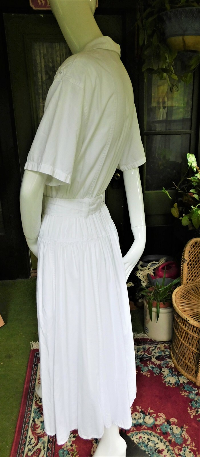 Vintage 80’s / 90’s Together Lace Front White Dress Cotton / Rayon SZ 8