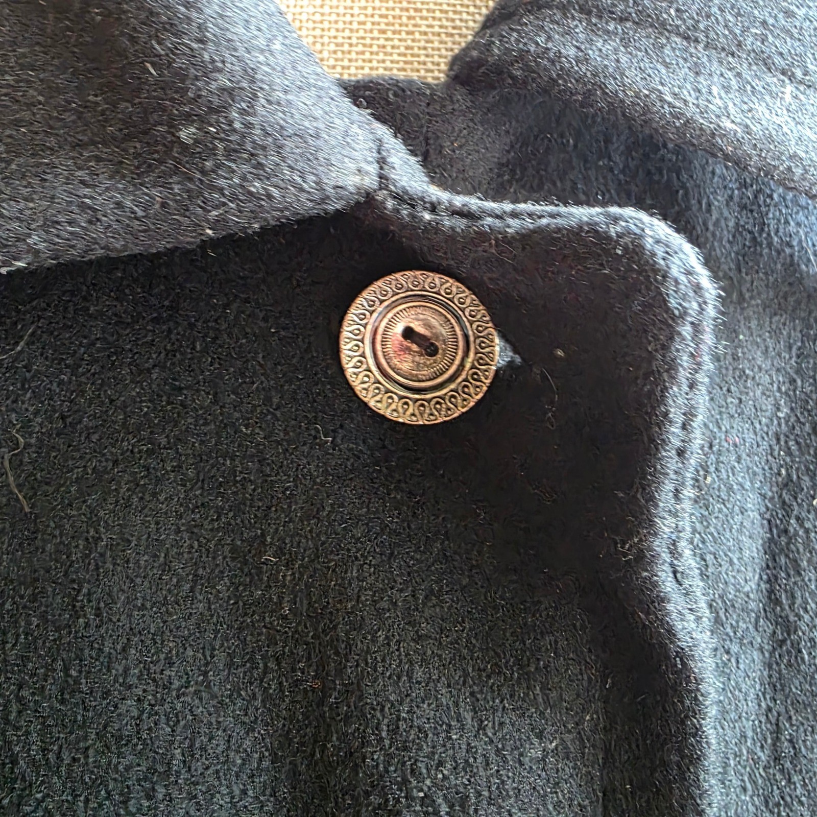 Vintage Ashley Scott Black Wool Blend Overcoat Made in USA Women Large