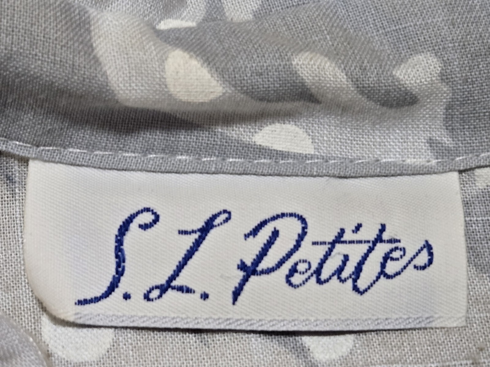 S. L. Petites Fashions Dress True Vintage Womens Size 10 Blue Floral *Stains*