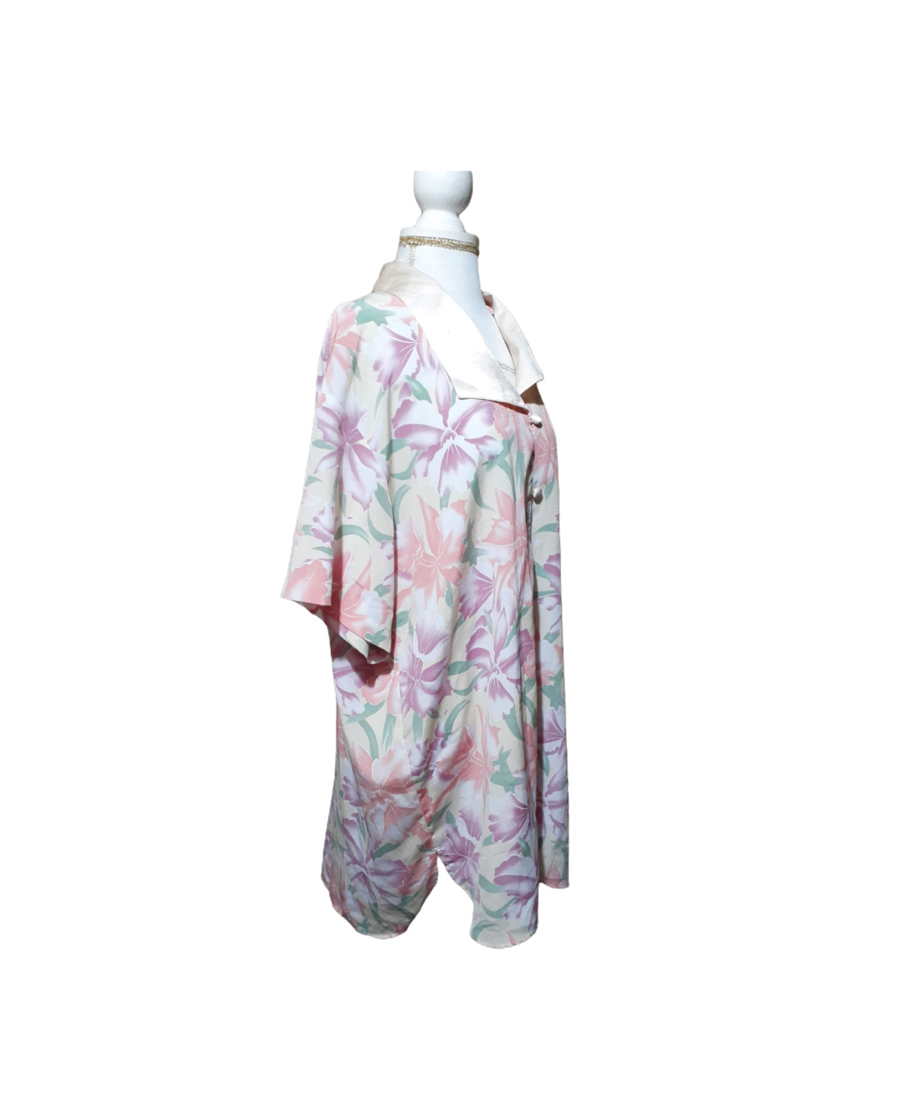 VTG Victoria’s Secret Gold Label Floral Semi Sheer Sleep Shirt Button Up Top M/L